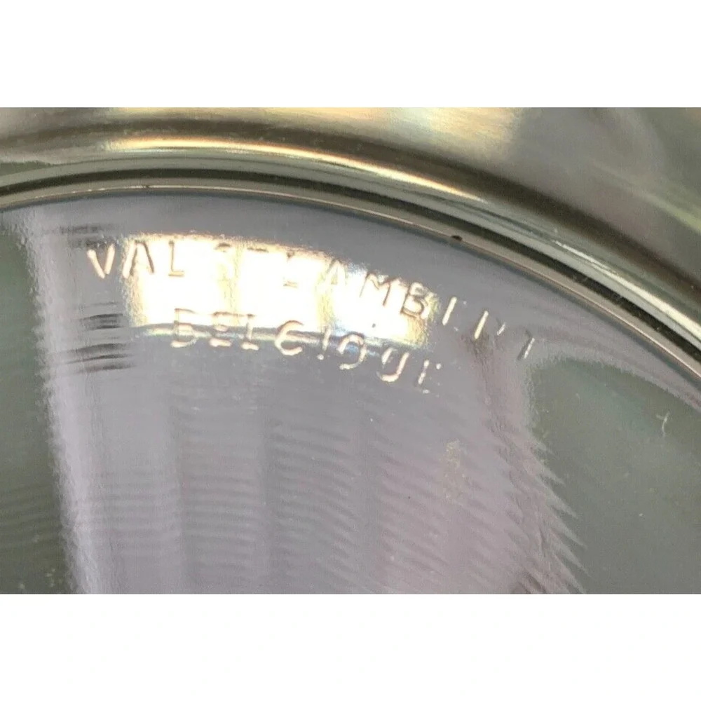 Val St Lambert Belcique Olive Lithopane Covered Crystal Trinket Jewelry Box